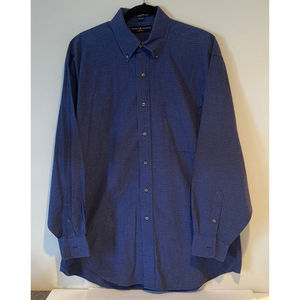 Tommy Hilfiger Men's Blue Long-Sleeve Cotton Shirt Size 15/1/2 - 33 Gold Crest